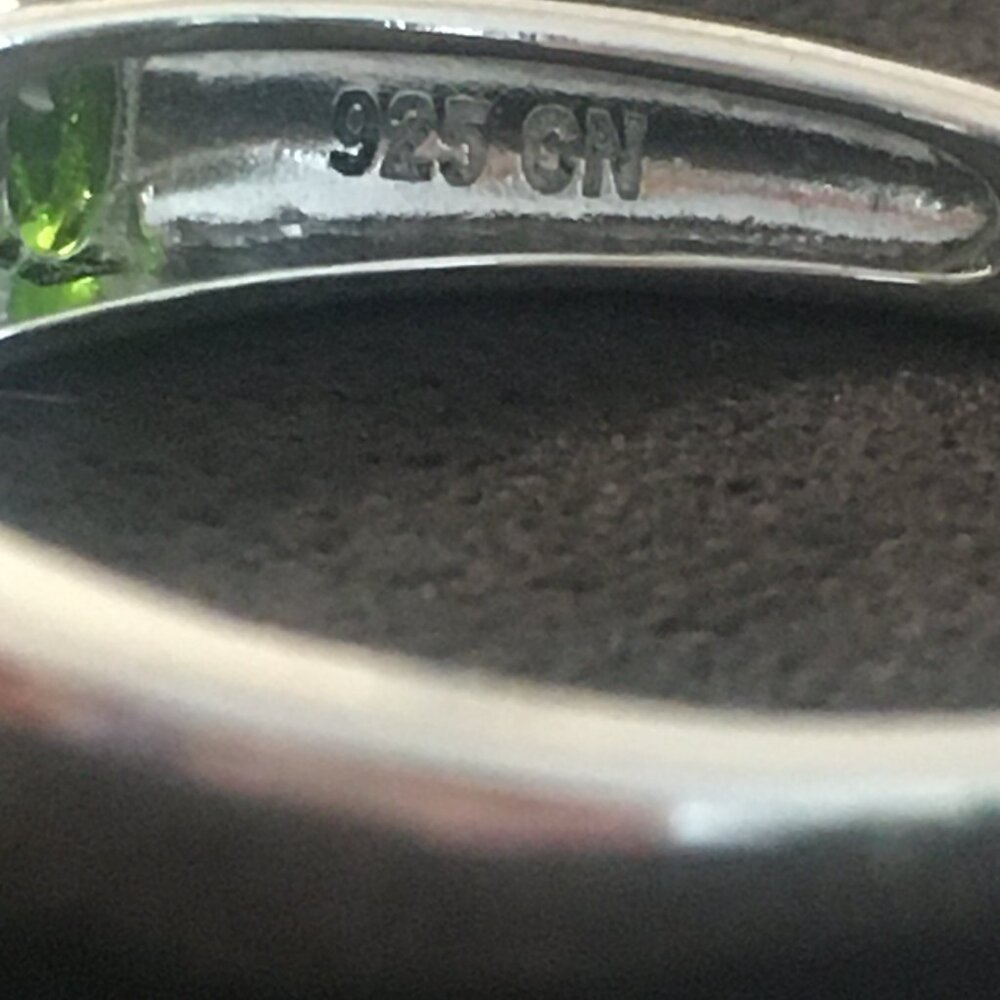 Russian Diopside and Zircon Sterling Silver Ring SZ 9 - Picture 2 of 4